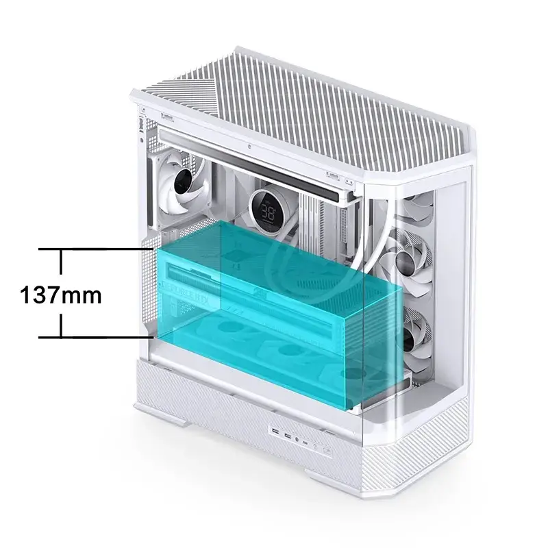 Computergehäuse Jonsbo D400 Midi Tower ATX Tempered Glass – Weiß