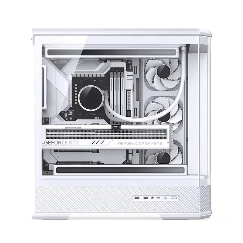 Computergehäuse Jonsbo D400 Midi Tower ATX Tempered Glass – Weiß