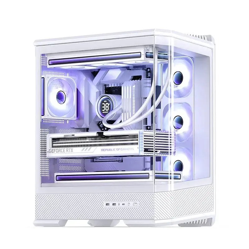 Computergehäuse Jonsbo D400 Midi Tower ATX Tempered Glass – Weiß