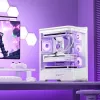Computergehäuse Jonsbo D400 Midi Tower ATX Tempered Glass – Weiß