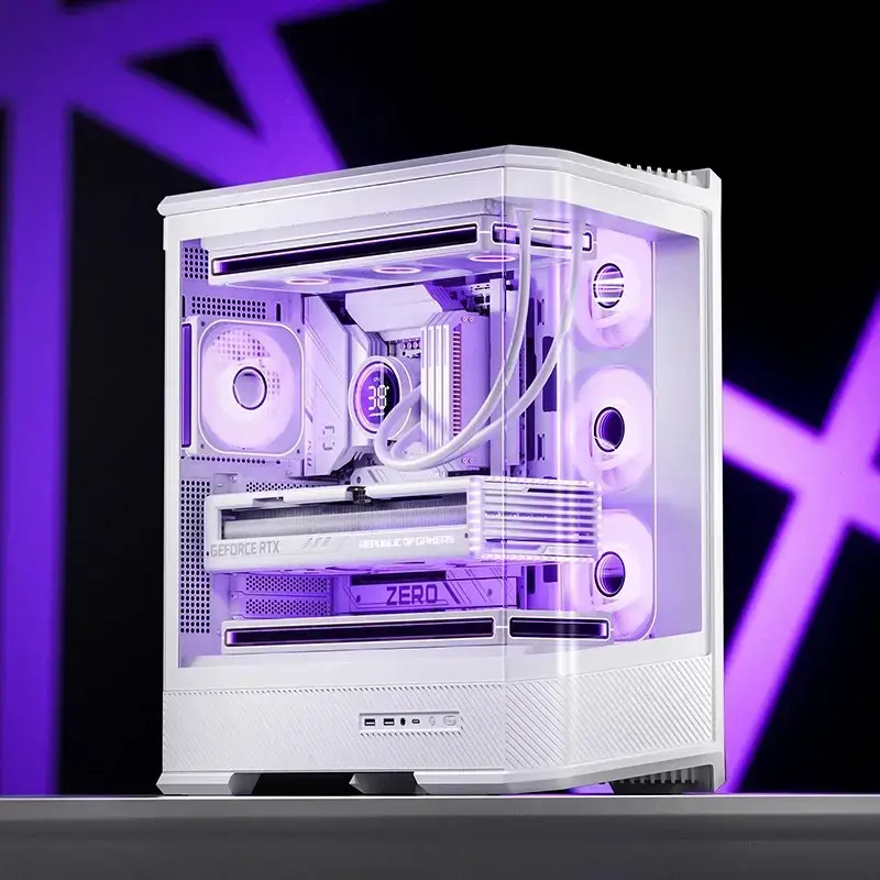 Computergehäuse Jonsbo D400 Midi Tower ATX Tempered Glass – Weiß