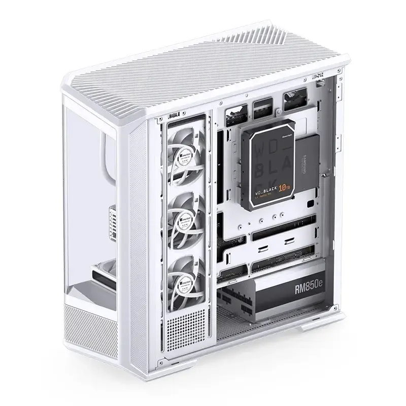 Computergehäuse Jonsbo D400 Midi Tower ATX Tempered Glass – Weiß