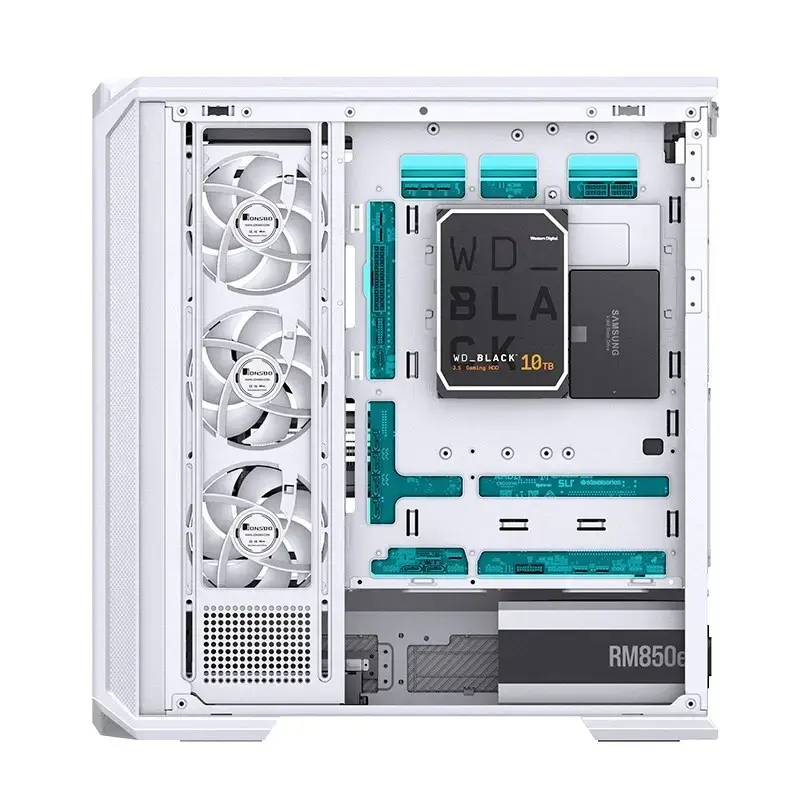 Computergehäuse Jonsbo D400 Midi Tower ATX Tempered Glass – Weiß