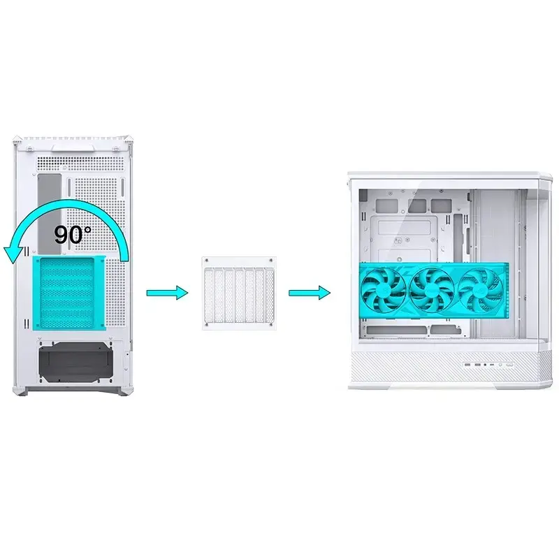 Computergehäuse Jonsbo D400 Midi Tower ATX Tempered Glass – Weiß