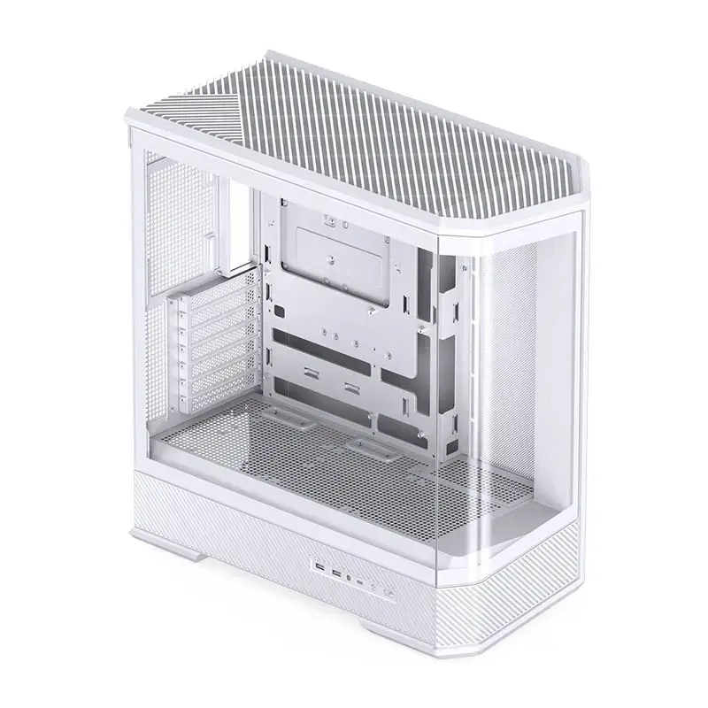 Computergehäuse Jonsbo D400 Midi Tower ATX Tempered Glass – Weiß
