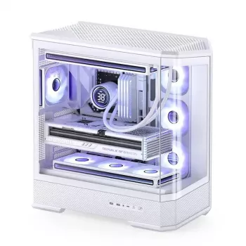 Computergehäuse Jonsbo D400 Midi Tower ATX Tempered Glass – Weiß