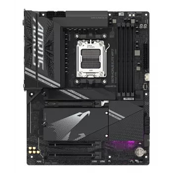 GIGABYTE X870 AORUS ELITE WIFI7 Mainboard - Unterstützt AMD Ryzen 9000 CPUs, 16+2+2 Phasen VRM, bis zu 8000MHz DDR5 (OC), 3xPCIe 5.0 + 1xPCIe 4.0, Wi-Fi 7, 2.5GbE LAN, USB 4