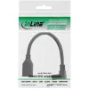 InLine DisplayPort 1.4 Adapterkabel M/F, 8K4K, abgewinkelt nach unten, schwarz/gold
