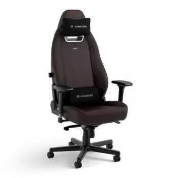 Gaming-Sessel noblechairs LEGEND — gepolsterter Sitz, braun, 520 mm Breite, 132–142 cm Höhe, 150 kg max