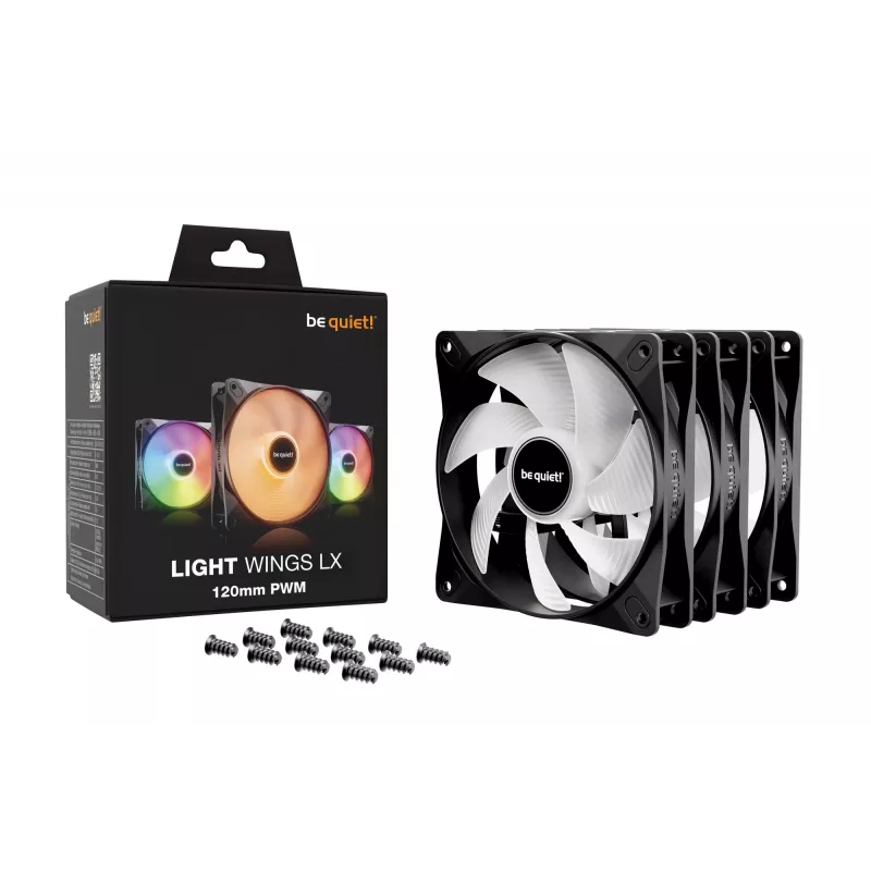 be quiet LIGHT WINGS LX 120mm PWM 3er-Pack Schwarz Computergehäuse-Lüfter 12 cm 3 Stück