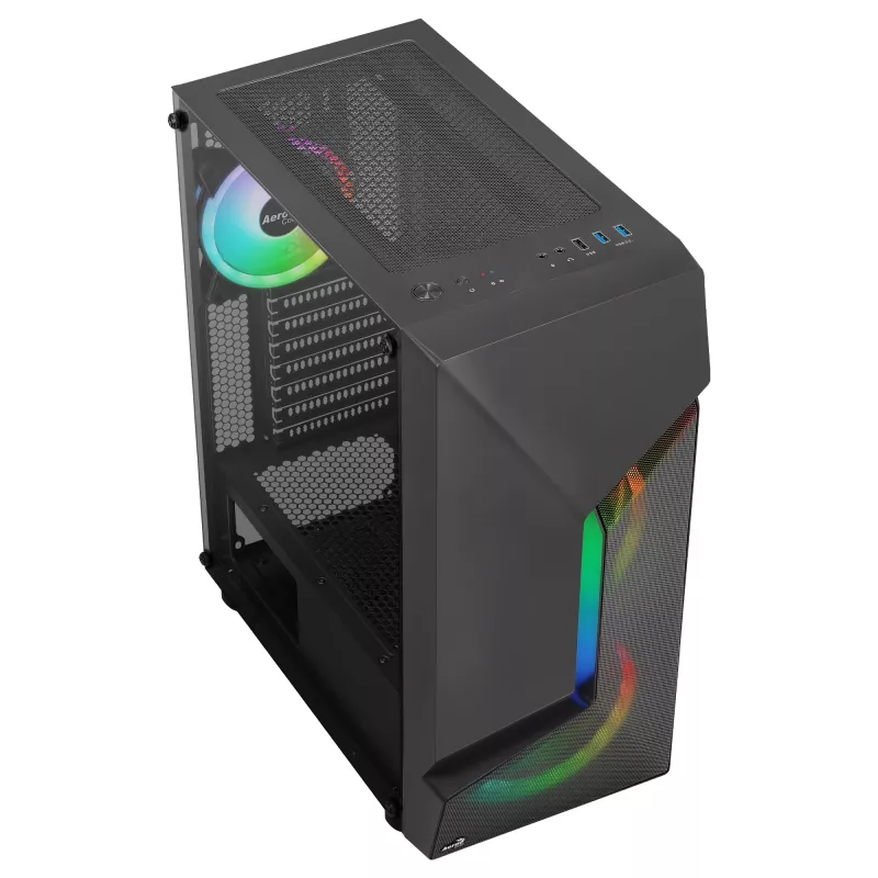 Aerocool SCAPEBKV3 Gaming ATX-Gehäuse Front RGB LED Tempered Glass 3x ARGB-Lüfter Schwarz