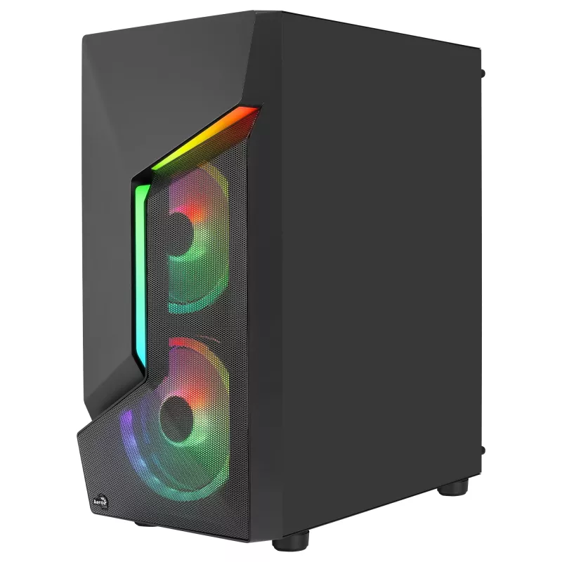 Aerocool SCAPEBKV3 Gaming ATX-Gehäuse Front RGB LED Tempered Glass 3x ARGB-Lüfter Schwarz