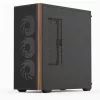 Aerocool D501A Midi Tower Schwarz, Holz