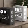 Aerocool D501A Midi Tower Schwarz, Holz