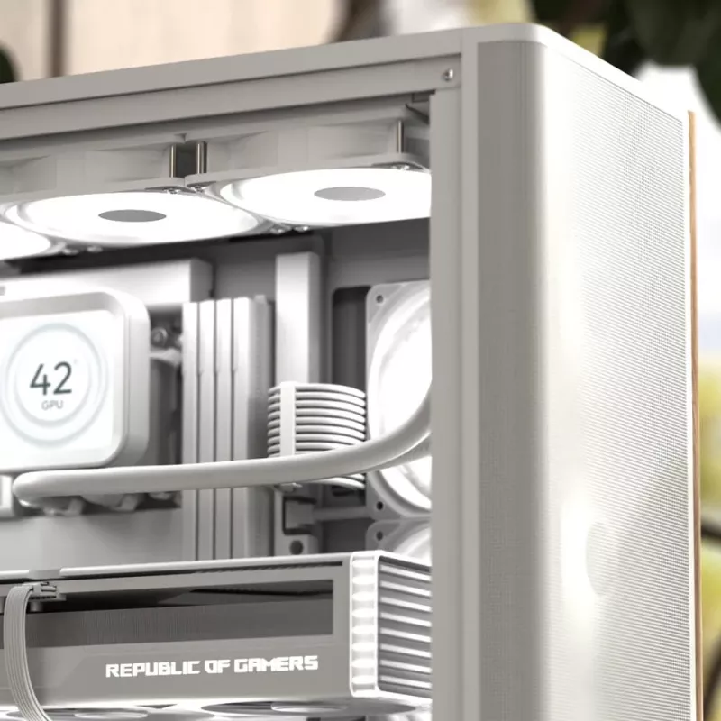 Aerocool D501A Midi Tower Schwarz, Holz