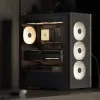 Aerocool D501A Midi Tower Schwarz, Holz