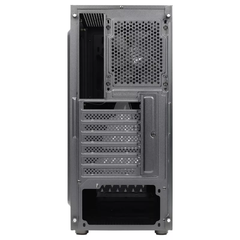 Aerocool DELTABKV1 ATX PC-Gehäuse RGB-Front, volles Seitenfenster, 12cm Lüfter, Schwarz