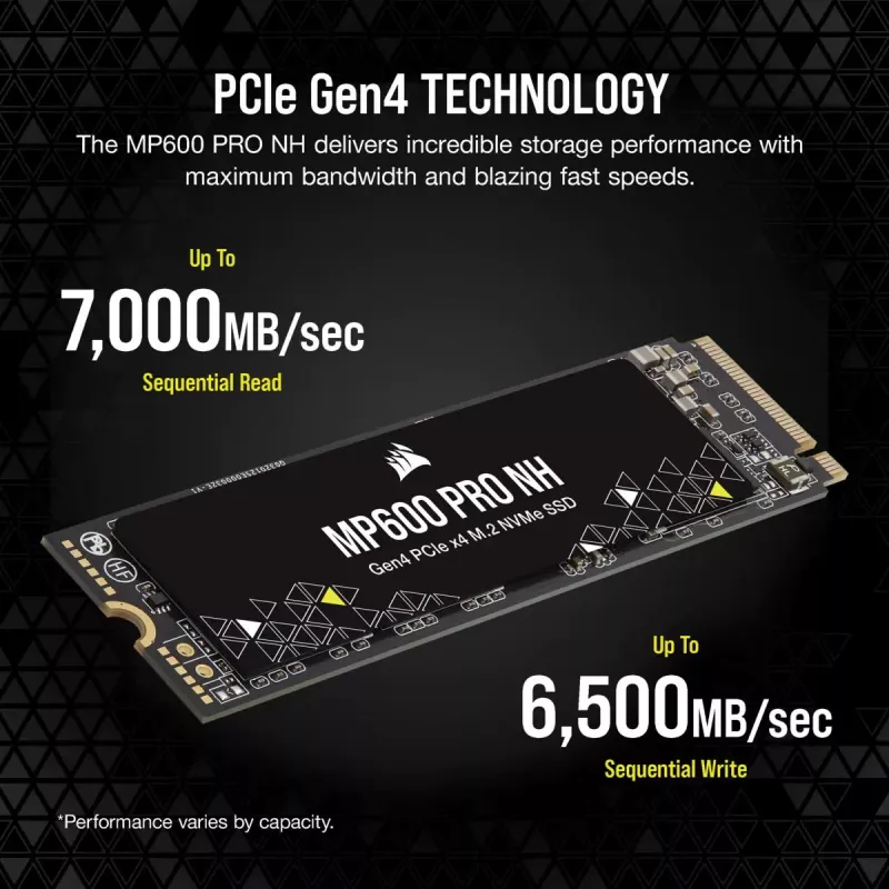 CORSAIR SSD - 4TB - MP600 Pro Nh PCI-E 4.0 (gen 4) x4 NVMe M.2