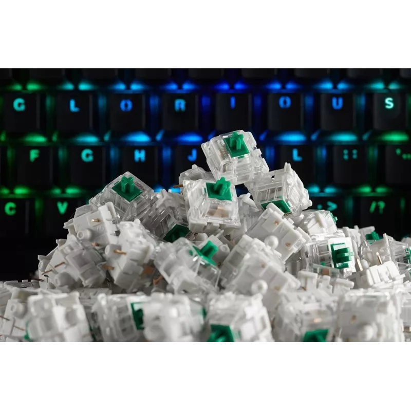 Glorious Gaming Gateron Grün Switches – Linear Silent, Grün, 120 Stück, Gateron, Glorious PC Gaming Race GMMK, China