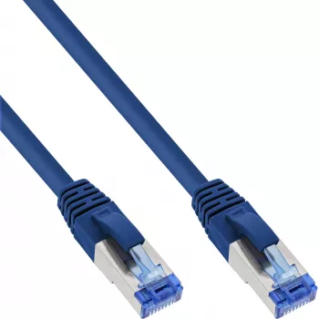 InLine Patchkabel S/FTP PiMF Cat.6A halogenfrei 500MHz blau 10m