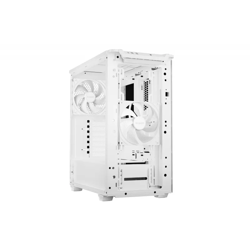 PC-Gehäuse be quiet! PURE BASE 501 Airflow Midi Tower Weiß — ATX, 3×140mm vorne, 1×140 mm hinten, 5×2,5 Zoll, 2×3,5 Zoll, USB‑C, PWM-Unterstützung