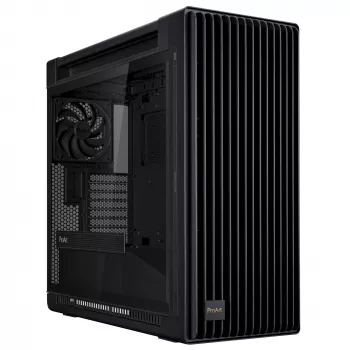 PC-Gehäuse ASUS ProArt PA602 Midi Tower Schwarz – ATX/EATX-Unterstützung, gehärtetes Glas, 2x 200-mm-Frontlüfter, 360-mm-Top-Radiator, GPU bis 450 mm