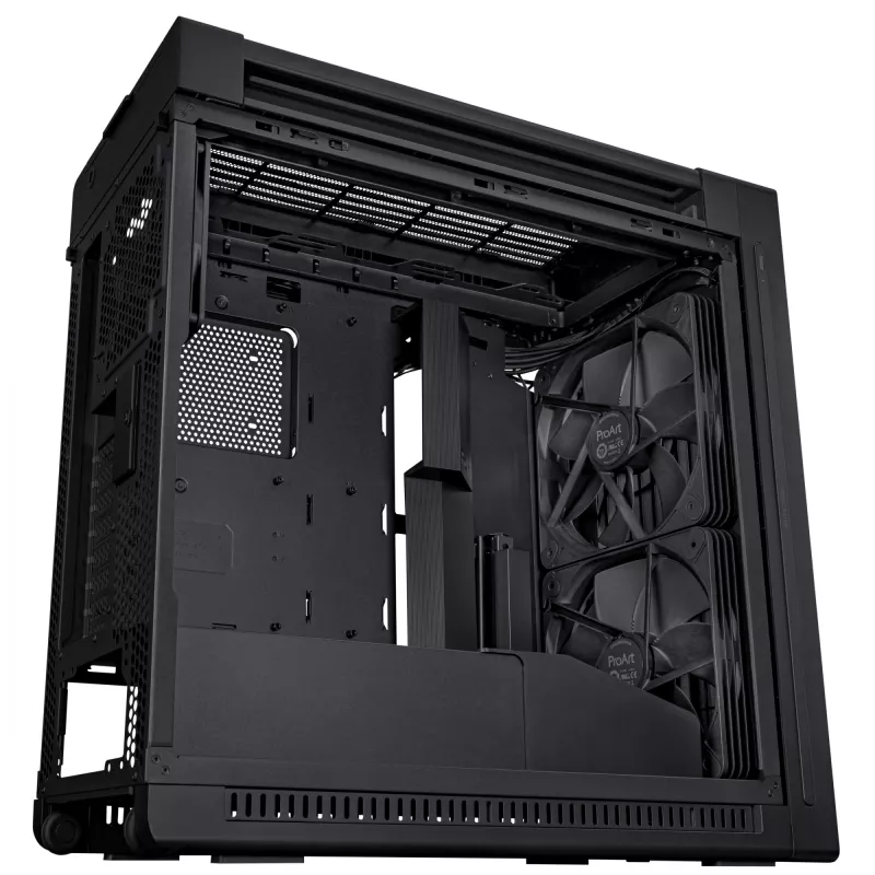 PC-Gehäuse ASUS ProArt PA602 Midi Tower Schwarz – ATX/EATX-Unterstützung, gehärtetes Glas, 2x 200-mm-Frontlüfter, 360-mm-Top-Radiator, GPU bis 450 mm
