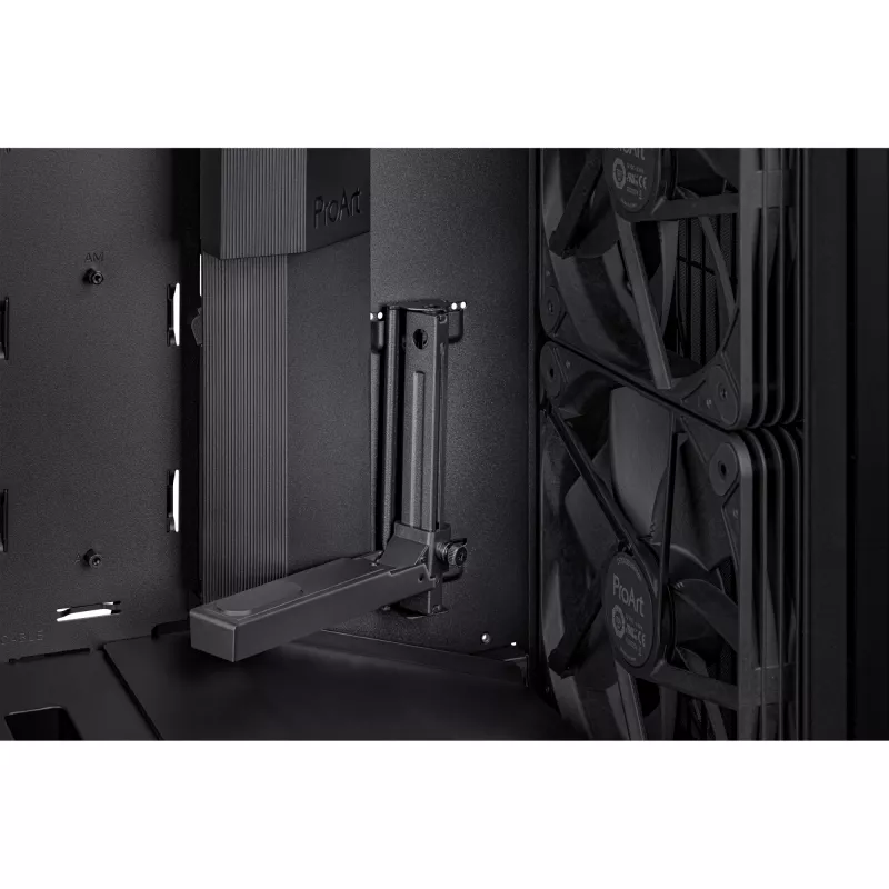 PC-Gehäuse ASUS ProArt PA602 Midi Tower Schwarz – ATX/EATX-Unterstützung, gehärtetes Glas, 2x 200-mm-Frontlüfter, 360-mm-Top-Radiator, GPU bis 450 mm