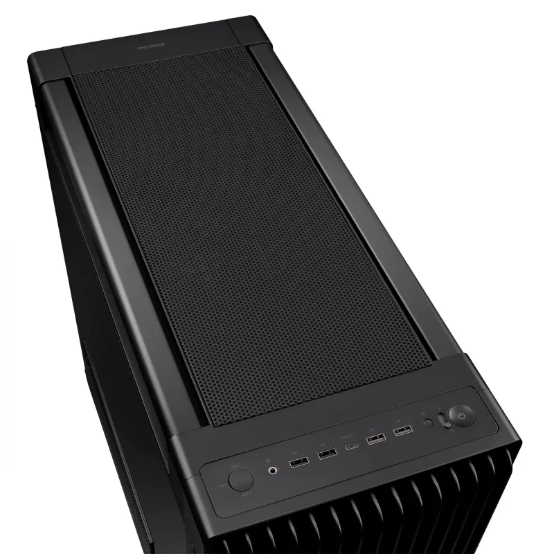 PC-Gehäuse ASUS ProArt PA602 Midi Tower Schwarz – ATX/EATX-Unterstützung, gehärtetes Glas, 2x 200-mm-Frontlüfter, 360-mm-Top-Radiator, GPU bis 450 mm