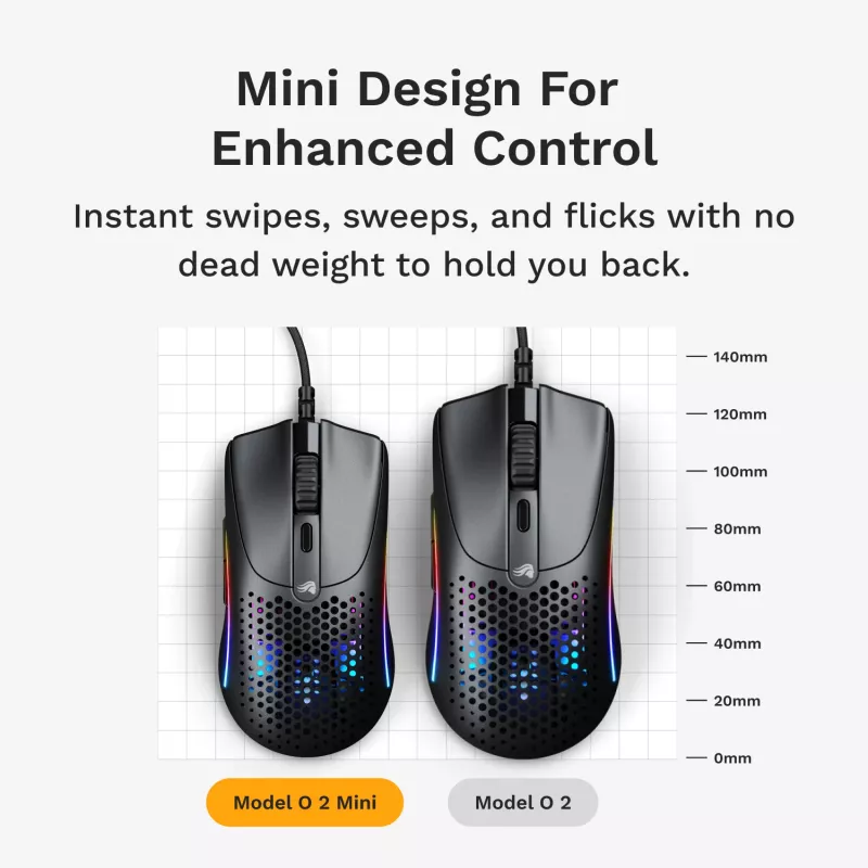 Gaming-Maus Glorious Gaming Model O 2 Mini Gaming-Maus RGB Schwarz