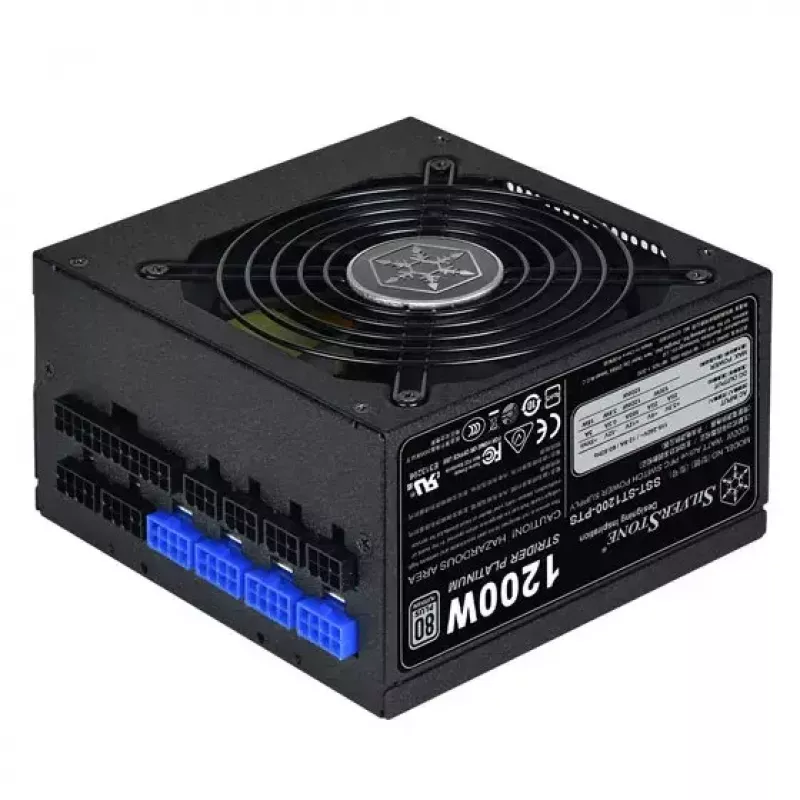 Stromversorgung SILVERSTONE ST1200-PTS 1200 W 80 PLUS Platinum, 20+4-Pin ATX, 120-mm-Lüfter, Schwarz
