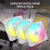 Fan Corsair RS120 ARGB 12 cm Weiß 420–2100 U/min 3 Stück