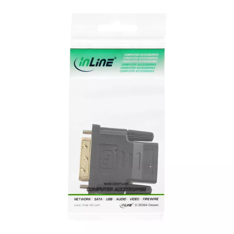 InLine HDMI auf DVI Adapter Buchse / Stecker vergoldet, 4K2K