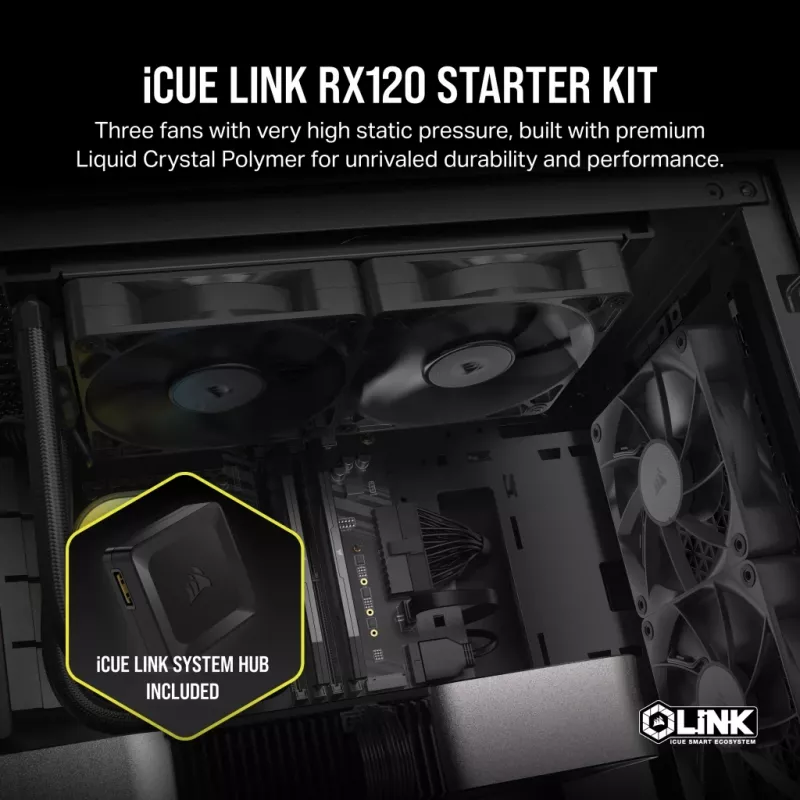 CORSAIR Rx Series iCUE LINK RX120 120-mm-Lüfter Triple-Fan-Kit