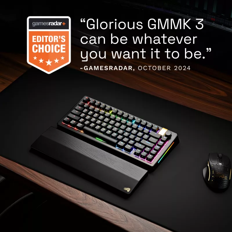 Mechanische Gaming-Tastatur GLORIOUS GMMK 3 PRO HE 75% Wireless RF + Bluetooth, RGB, US QWERTY, Schwarz