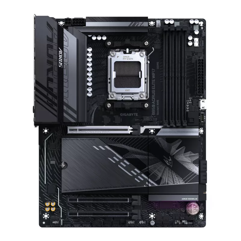 Motherboard GIGABYTE B850 AORUS ELITE WIFI7 — AMD B850, Sockel AM5, ATX, DDR5, 4x DIMM, 256 GB, Wi‑Fi 7, 2,5 Gb LAN