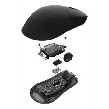 Gaming-Maus Endgame Gear OP1W 4K V2 — für Rechtshänder, optisch 30.000 DPI, RF Wireless + USB Typ-A, 7 Tasten, grau