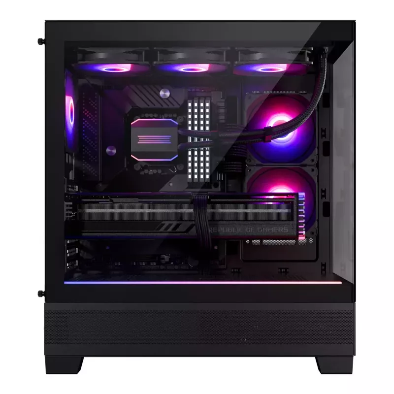 PC-Gehäuse Phanteks XT View Tower Schwarz — Midi-Tower, gehärtetes Glas, RGB, unterstützt ATX/EATX/Micro-ATX/Mini-ITX, GPU bis zu 41,5 cm, CPU-Kühler 184 mm