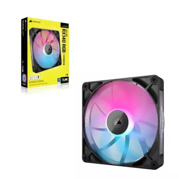Corsair iCUE LINK RX140 RGB Lüfter, 14 cm, Schwarz, 300–1700 U/min, Magnetlager