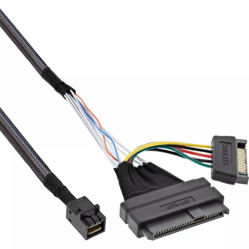 InLine U.2 Anschlusskabel, SSD mit U.2 (SFF-8639) auf SFF-8643 + Strom, 0,5 m