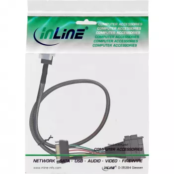 InLine U.2 Anschlusskabel, SSD mit U.2 (SFF-8639) auf SFF-8643 + Strom, 0,5 m