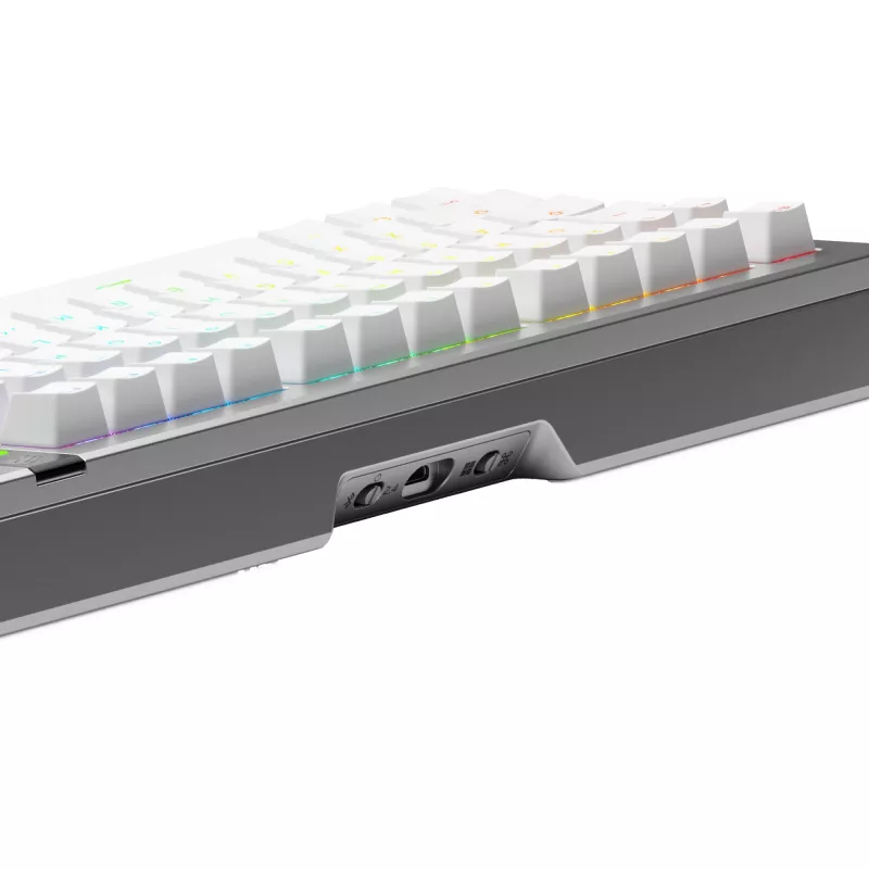 Mechanische Tastatur GLORIOUS GMMK 3 PRO 75% Prebuilt Wireless, USB + RF + Bluetooth, QWERTY, Silber