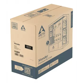 ARCTIC Xtender VG (Black) Premium E-ATX PC-Gehäuse mit vertikaler GPU-Montage