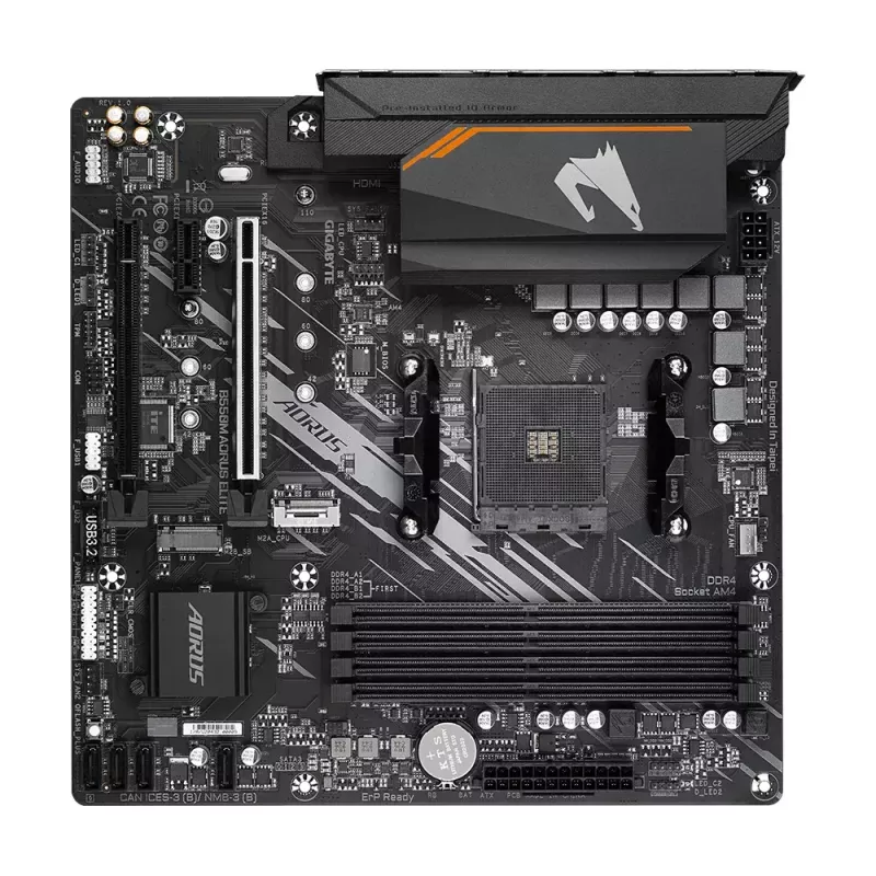 Motherboard GIGABYTE B550M AORUS ELITE micro ATX, AMD B550, Socket AM4, 4x DIMM DDR4, 128GB, 2x M.2, 4x SATA III