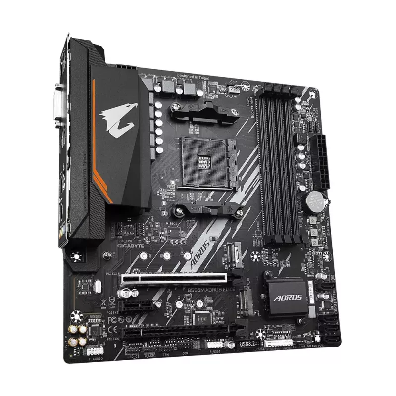 Motherboard GIGABYTE B550M AORUS ELITE micro ATX, AMD B550, Socket AM4, 4x DIMM DDR4, 128GB, 2x M.2, 4x SATA III