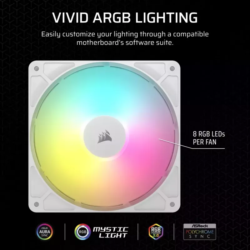 Lüfter Corsair RS140 ARGB 14 cm Weiß 330-1700 U/min