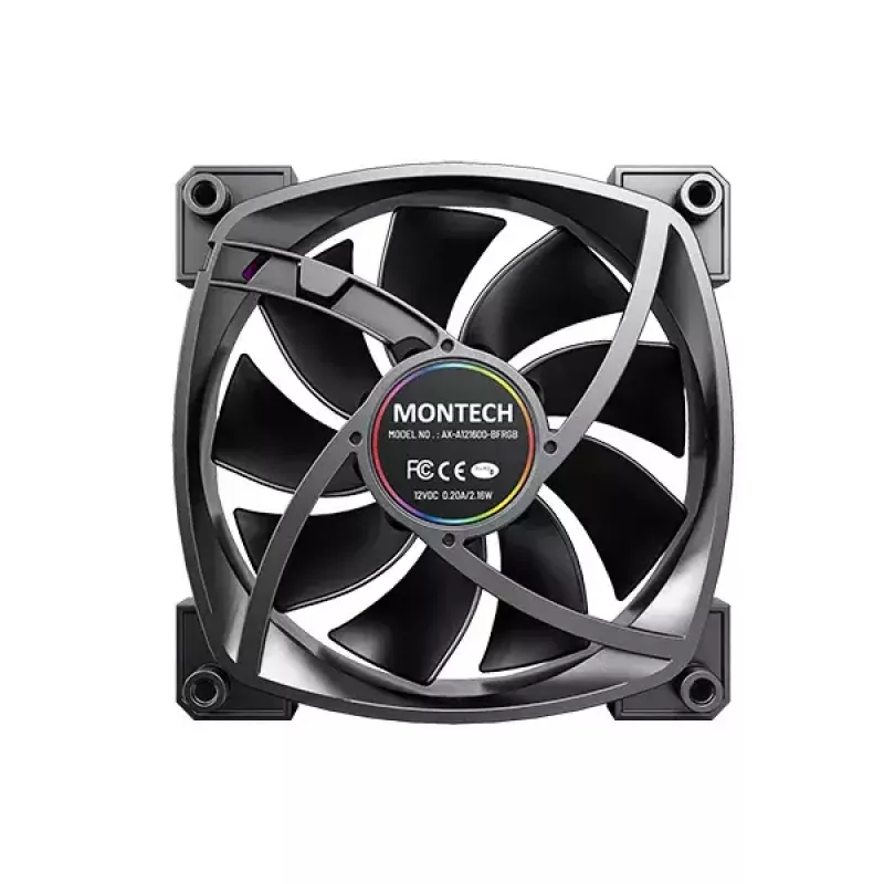 Lüftermodul Montech AX120 PWM 120mm 12V Schwarz 3-Pin 4-Pin
