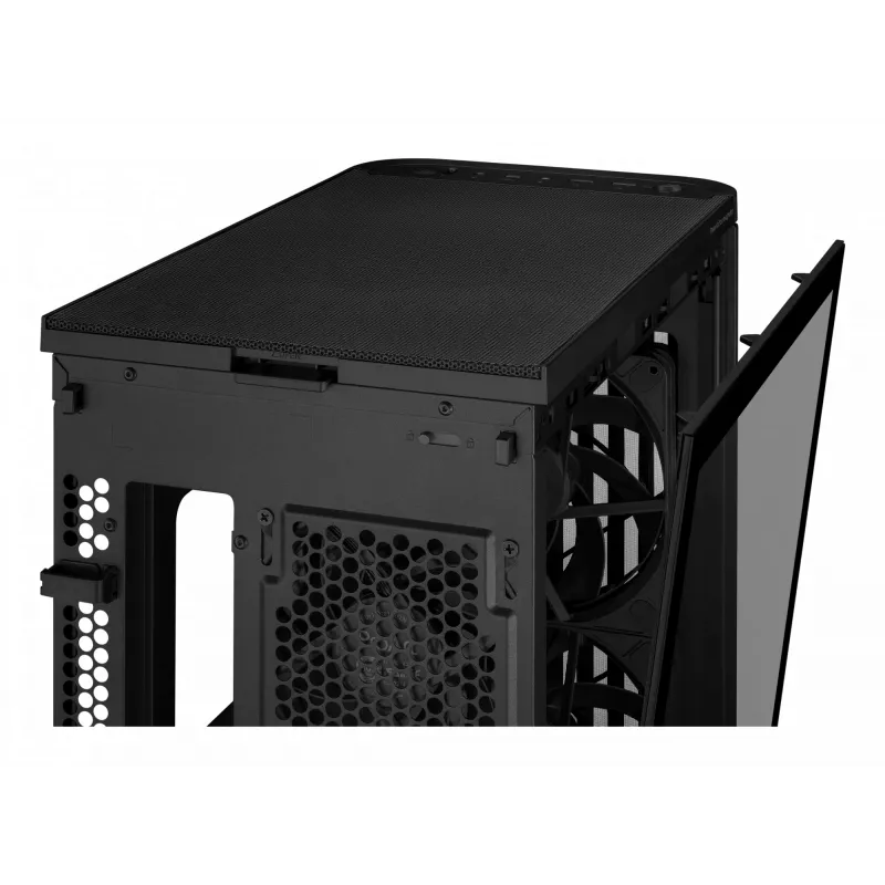 PC-Gehäuse ASUS ProArt PA401 Wood TG PWM Tower Schwarz — ATX, gehärtetes Glas, 2x160mm Frontlüfter, USB-C, unterstützt GPU 31,5 cm