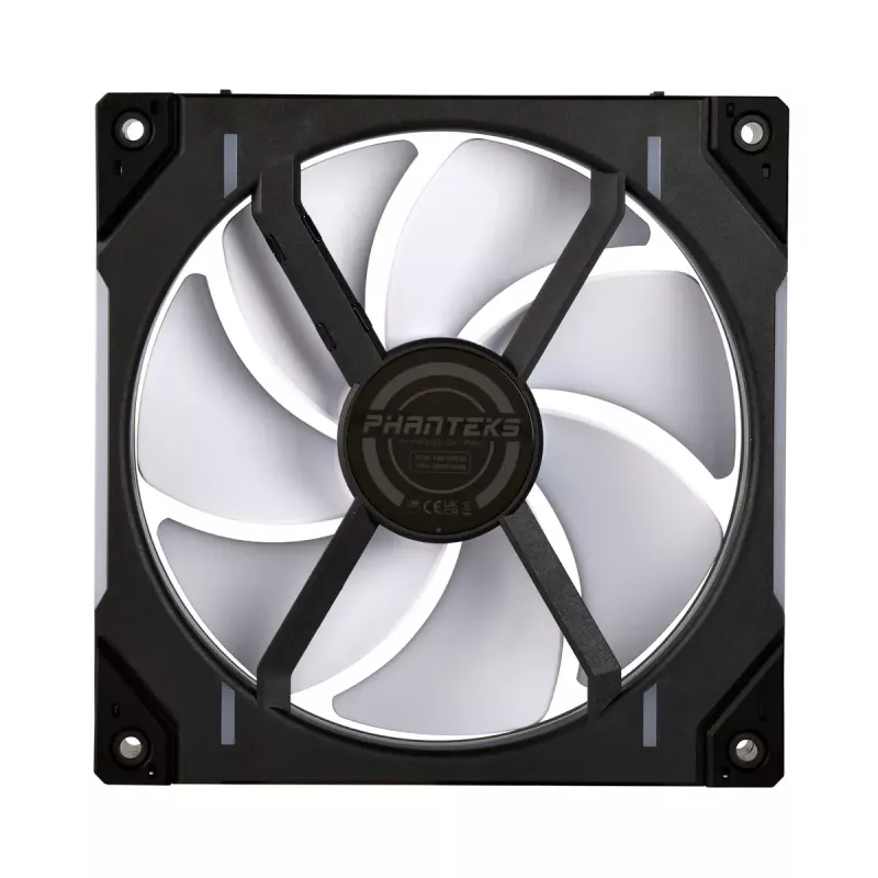 Gehäuselüfter PHANTEKS PH-F140D30 140 mm, 2-stufig, 250–1800 U/min, 71,93 CFM, Doppelkugellager, 12 V, Schwarz (3 Stk.)
