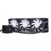 All-in-One-Flüssigkeitskühler Alphacool 13074 — 120-mm-Lüfter, 3 Lüfter, 2500 U/min, 40 cm Schläuche, Kupferradiator, Multi-LED, Schwarz